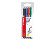 STABILO PointMax - 4 feutres d'écriture - pointe moyenne - couleurs assorties classiques