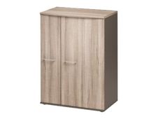 Rangement haut JAZZ+ - L80 x H112 x P48 - 3 portes - Chêne gris