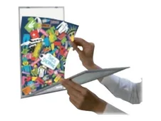 Promocome - Porte-visuel d'information adhésif gris