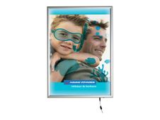 Promocome LED Clipframe - Cadre d'affichage clippant à LED - coins carrés - A2