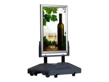 Promocome - Stop-trottoir (Chevalet de sol) A1 - base lestée grise - double face