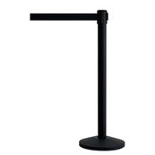 Promocome - Poteau de guidage noir avec sangle rétractable noire