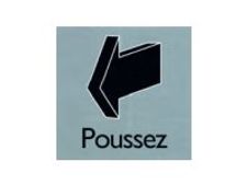 Pickup Alulook - Pictogramme Poussez - 80 x 80 mm
