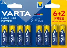 VARTA Longlife Power - 8 piles alcalines - AA LR06