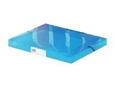 Viquel Propysoft - Boîte de classement plastique - dos 30 mm - bleu - avec étiquette tranche