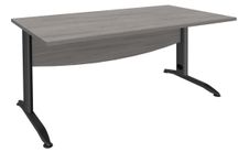 Bureau droit IDRA - L140 cm - Pieds anthracite - plateau imitation Chêne gris
