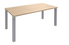 Bureau droit EXPRIM - L160 cm - Plateau imitation Chêne clair - Pieds alu