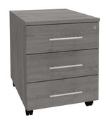 Caisson mobile EXPRIM/LOFTER/LEVEL - L43 x H56 x P60 cm - 3 tiroirs - Imitation Chêne gris