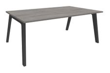 Bureau STEELY Manager - L180 x P100 x H72,5 cm - plateau imitation Chêne gris - Pieds carbone