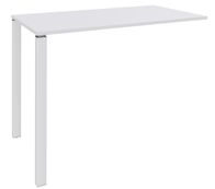 Table Lounge - L120xH105xP60 cm - 2 Pieds blancs - plateau blanc perle
