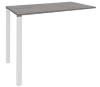Table Lounge 2 Pieds - L120xH105xP80 cm - Pieds blanc - plateau imitation chêne gris