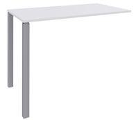 Table Lounge - L120xH105xP60 cm - 2 Pieds alu - plateau blanc perle