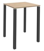 Table Lounge 4 pieds - L80xH105xP80 cm - Pied carbone - plateau imitation chêne clair