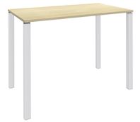 Table Lounge 4 pieds - L120xH105xP80 cm - Pied blanc - plateau imitation érable