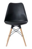 Chaise DOGEWOOD - Pieds bois hêtre - noir - pack de 2