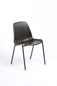 Chaise CHARLOTTE - pieds noirs avec accroches - coque M1 (non feu) - noir