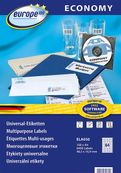 Europe100 - 6500 Étiquettes multi-usages blanches - 38 x 21,2 mm - réf ELA001.FR