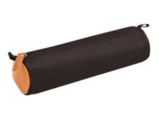Clairefontaine - Trousse ronde - cuir - bicolore marron/naturel