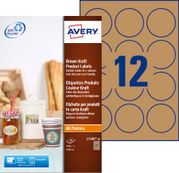 Avery - 240 Pastilles adhésives - kraft - diamètre 60 mm - réf L7106-20