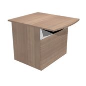 Banque d'accueil module assis MUSA - L80 cm - Noyer/blanc