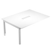 Prolongement pour table de réunion BRIDGE - L160 x H73 x P120 - Pieds gris alu - Plateau blanc