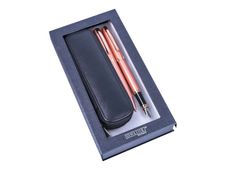 Online Eleganza - Parure stylo à bille et sylo plume rose - avec étui