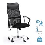 Fauteuil de bureau OMAHA - accoudoirs fixes - noir