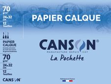 Canson - Pochette papier calque - 12 feuilles - 24 x 32 cm - 70 gr