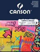 Canson - Cahier à dessin 17 x 22 cm - 32 pages - 120g - blanc