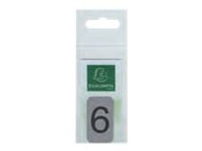 Exacompta - Plaque adhésive chiffre 6 - 25 x 44 mm - aluminium brossé