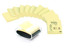 Post-it - 12 Blocs Z-Notes recyclées avec dévidoir Millénium - jaune