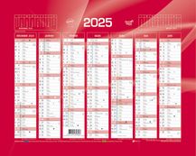 Quo Vadis - Calendrier bancaire 7 mois par face - 21 x 27 cm - rouge