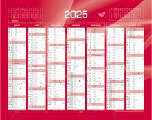 Quo Vadis - Calendrier bancaire 7 mois par face - 33,5 x 43 cm - rouge