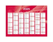 Quo Vadis - Calendrier bancaire 7 mois par face - 40,5 x 55 cm - rouge