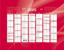 Quo Vadis - Calendrier bancaire 7 mois par face - 13,5 x 18 cm - rouge