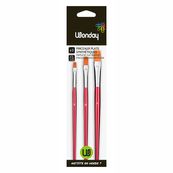 Wonday - Pack de 3 pinceaux plats - N° 6, 10, 14