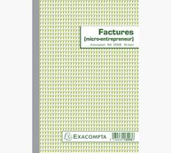 Exacompta - Manifold Carnet de factures pour micro-entrepreneurs - 50 dupli - 21 x 14,8 cm