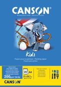 Canson Kids - Bloc dessin peinture - 20 feuilles - A4 - 200 gr - blanc