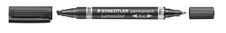 STAEDTLER LUMOCOLOR Duo - Marqueur permanent - double pointe fine et biseautée - noir