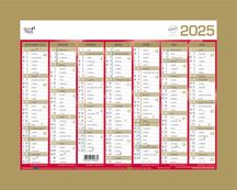 Quo Vadis - Calendrier bancaire 7 mois par face - 21 x 27 cm - or