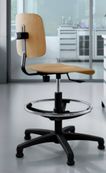 Siege technique TECNIK TB20 - tabouret assis-debout - hauteur réglable jusqu'à 78 cm - repose-pieds réglable - dossier - bois