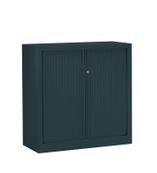 Armoire basse monobloc à rideaux ETIC - 100 x 120 cm - anthracite