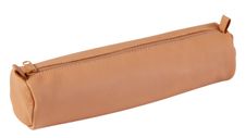 Clairefontaine - Trousse ronde - cuir naturel