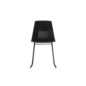 Lot de 2 chaises CUBE - Pieds trapèzes acier noir - assise noire