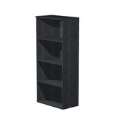 Bibliothèque haute Trend - L80xP35xH180 cm - 3 étagères - imitation frêne noir