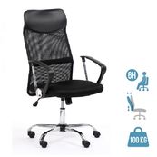 Fauteuil de bureau OMAHA - accoudoirs fixes - noir