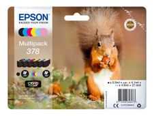 Epson 378 Ecureuil - pack de 6 - noir, jaune, cyan, magenta, magenta clair, cyan clair - cartouche d'encre originale