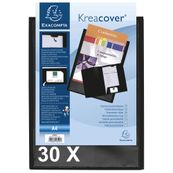 Exacompta Kreacover - 30 Chemises de présentation personnalisables - A4 - noir