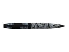 Enzo Varini Taormina Carena - Mini stylo à bille acier blanc motif noir
