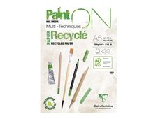 Clairefontaine Paint On - Bloc de dessin encollé - A5 - 30 feuilles - 250 gr